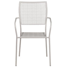 Load image into Gallery viewer, Light Gray Indoor-Outdoor Steel Patio Arm Chair with Square Back
