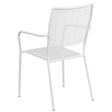Load image into Gallery viewer, Commercial Grade White Indoor-Outdoor Steel Patio Arm Chair with Square Back
