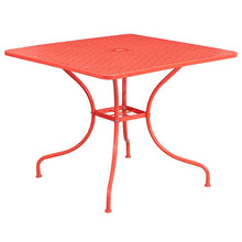 Load image into Gallery viewer, 35.5" Coral Indoor-Outdoor Steel Patio Table Set with 4 Back Chairs
