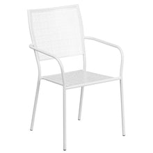 Load image into Gallery viewer, 35.5" White Indoor-Outdoor Steel Patio Table Set with 4 Back Chairs
