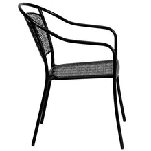 Load image into Gallery viewer, Commercial Grade Black Indoor-Outdoor Steel Patio Arm Chair with Round Back
