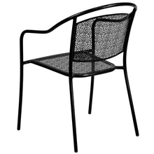 Load image into Gallery viewer, Commercial Grade Black Indoor-Outdoor Steel Patio Arm Chair with Round Back
