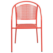 Load image into Gallery viewer, Commercial Grade Coral Indoor-Outdoor Steel Patio Arm Chair with Round Back

