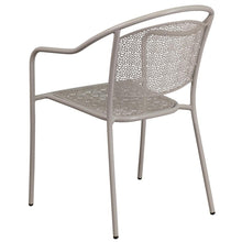 Load image into Gallery viewer, Light Gray Indoor-Outdoor Steel Patio Arm Chair with Round Back

