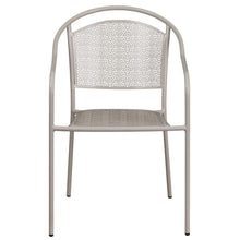 Load image into Gallery viewer, Light Gray Indoor-Outdoor Steel Patio Arm Chair with Round Back
