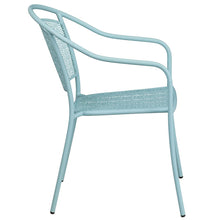 Load image into Gallery viewer, Sky Blue Indoor-Outdoor Steel Patio Arm Chair with Round Back
