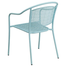 Load image into Gallery viewer, Sky Blue Indoor-Outdoor Steel Patio Arm Chair with Round Back
