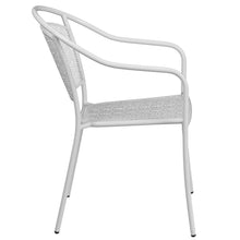 Load image into Gallery viewer, Commercial Grade White Indoor-Outdoor Steel Patio Arm Chair with Round Back
