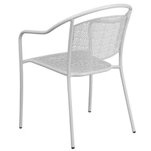Load image into Gallery viewer, Commercial Grade White Indoor-Outdoor Steel Patio Arm Chair with Round Back

