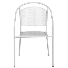 Load image into Gallery viewer, Commercial Grade White Indoor-Outdoor Steel Patio Arm Chair with Round Back
