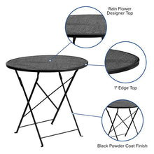 Load image into Gallery viewer, Commercial Grade 30" Round Black Indoor-Outdoor Steel Folding Patio Table
