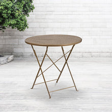 Load image into Gallery viewer, Commercial Grade 30" Round Gold Indoor-Outdoor Steel Folding Patio Table
