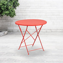 Load image into Gallery viewer, Commercial Grade 30&quot; Round Coral Indoor-Outdoor Steel Folding Patio Table
