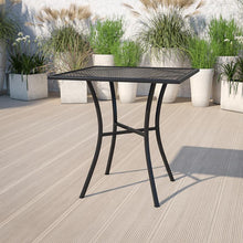 Load image into Gallery viewer, Commercial Grade 28" Square Black Indoor-Outdoor Steel Patio Table
