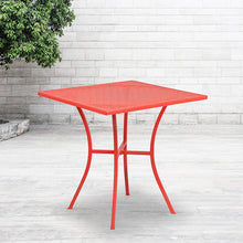 Load image into Gallery viewer, Commercial Grade 28" Square Coral Indoor-Outdoor Steel Patio Table
