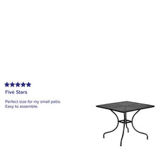 Load image into Gallery viewer, 35.5&quot; Square Black Indoor-Outdoor Steel Patio Table with Umbrella Hole
