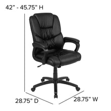 Load image into Gallery viewer, Flash Fundamentals 400 lb. Rated Black Swivel Office Chair with Padded Arms
