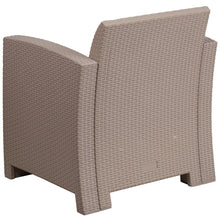 Load image into Gallery viewer, Light Gray Faux Rattan Chair with All-Weather Seneca Light Gray Cushion
