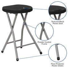 Load image into Gallery viewer, Foldable Stool with Black Plastic Seat and Titanium Gray Frame
