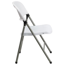 Load image into Gallery viewer, HERCULES Series 330 lb. Capacity White Plastic Folding Chair with Gray Frame

