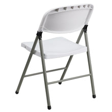 Load image into Gallery viewer, HERCULES Series 330 lb. Capacity White Plastic Folding Chair with Gray Frame
