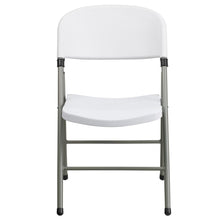 Load image into Gallery viewer, HERCULES Series 330 lb. Capacity White Plastic Folding Chair with Gray Frame
