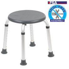 Load image into Gallery viewer, 300 Lb. Capacity, Adjustable Gray Bath, Shower Stool
