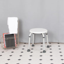 Load image into Gallery viewer, 300 Lb. Capacity, Adjustable White Bath, Shower Stool
