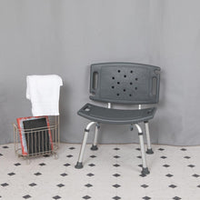 Load image into Gallery viewer, 300 Lb. Capacity, Adjustable Gray Bath, Shower Chair with Extra Large Back
