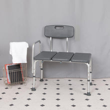 Load image into Gallery viewer, 300 Lb. Capacity Adjustable Gray Bath &amp; Shower Transfer Bench and Side Arm
