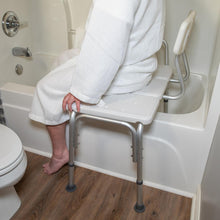 Load image into Gallery viewer, 300 Lb. Capacity Adjustable Gray Bath &amp; Shower Transfer Bench and Side Arm
