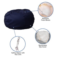 Load image into Gallery viewer, Oversized Solid Navy Blue Refillable Bean Bag Chair for All Ages

