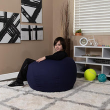 Load image into Gallery viewer, Small Solid Navy Blue Refillable Bean Bag Chair for Kids and Teens
