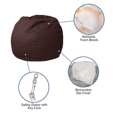Load image into Gallery viewer, Small Solid Brown Refillable Bean Bag Chair for Kids and Teens
