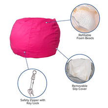 Load image into Gallery viewer, Small Solid Hot Pink Refillable Bean Bag Chair for Kids and Teens
