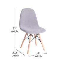 Load image into Gallery viewer, Modern Padded Armless Faux Shearling Accent Chair with Beechwood Legs in Gray
