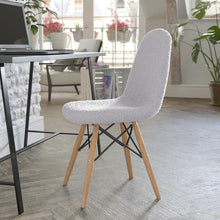 Load image into Gallery viewer, Modern Padded Armless Faux Shearling Accent Chair with Beechwood Legs in Gray
