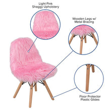 Load image into Gallery viewer, Faux Fur Light Pink Accent Chair - Shag Kids Chair for Ages 5-7
