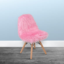 Load image into Gallery viewer, Faux Fur Light Pink Accent Chair - Shag Kids Chair for Ages 5-7
