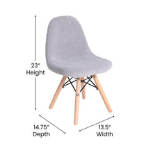 Load image into Gallery viewer, Kid's Padded Armless Faux Shearling Accent Chair with Beechwood Legs in Gray
