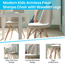 Load image into Gallery viewer, Kid&#39;s Padded Armless Faux Shearling Accent Chair in Off-White
