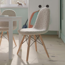 Load image into Gallery viewer, Kid&#39;s Padded Armless Faux Shearling Accent Chair in Off-White
