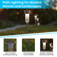 Load image into Gallery viewer, 12 Pack Stainless Steel LED Solar Lights, Weather Resistant Solar Powered Lights
