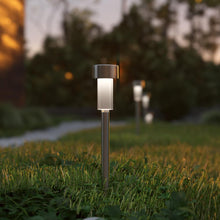 Load image into Gallery viewer, 12 Pack Stainless Steel LED Solar Lights, Weather Resistant Solar Powered Lights

