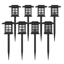 Load image into Gallery viewer, 8 Pack Black Lantern LED Solar Lights Weather Resistant Solar Powered Lights
