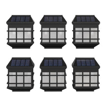 Load image into Gallery viewer, Holder 6 Pack Wall Mount LED Solar Lights - Weather Resistant Black
