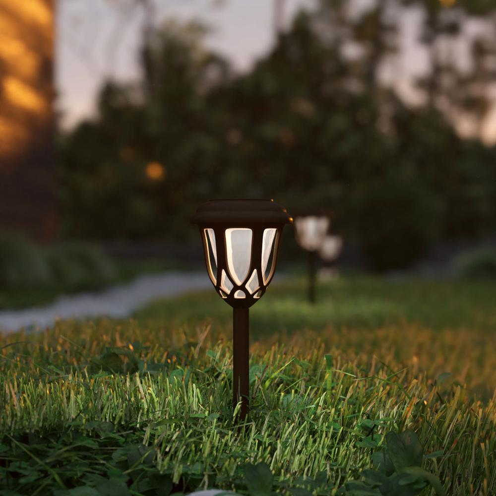 8 Pack Brown Tulip Design LED Solar Lights Weather Resistant