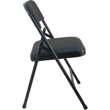 Load image into Gallery viewer, 2-Pack Advantage Black Padded Metal Folding Chair - Black 1-in Fabric Seat
