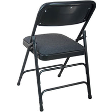 Load image into Gallery viewer, 2-Pack Advantage Black Padded Metal Folding Chair - Black 1-in Fabric Seat
