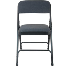 Load image into Gallery viewer, 2-Pack Advantage Black Padded Metal Folding Chair - Black 1-in Fabric Seat
